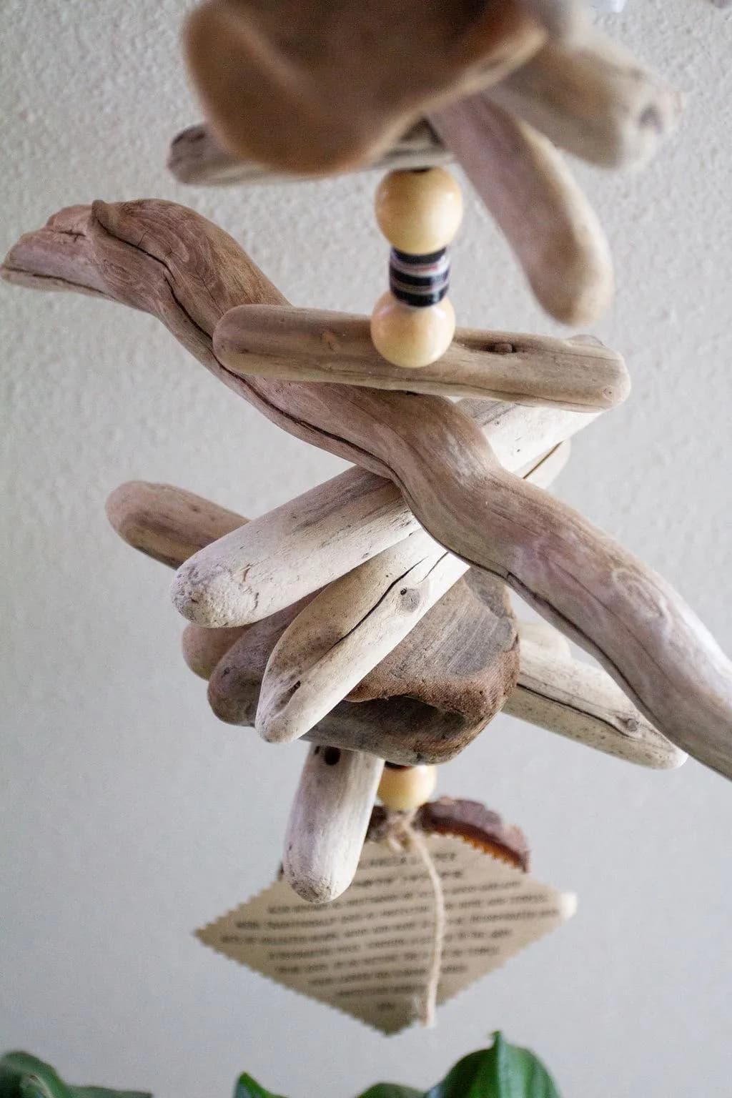 Handcrafted driftwood wall hanging